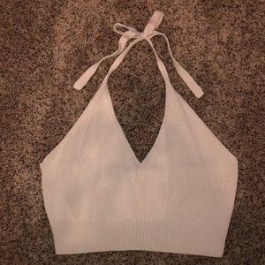 Knit crop halter top